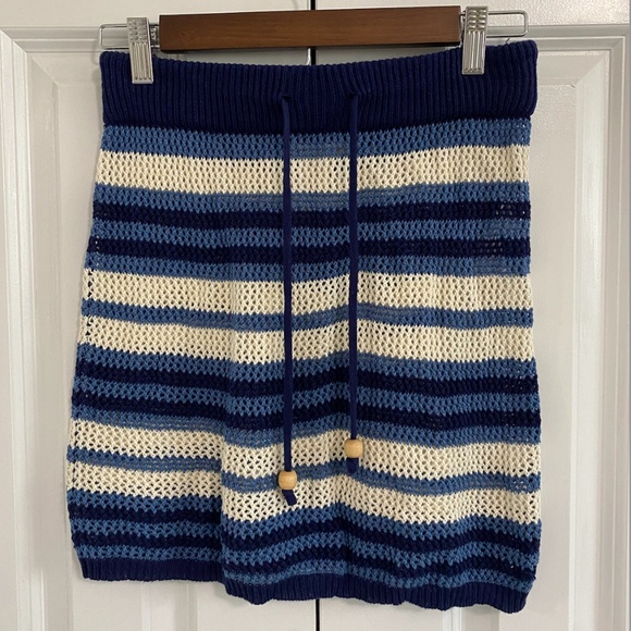 C&C CALIFORNIA Blue and White Bathing Suit Skirt Cover Up Size S - Picture 1 of 5